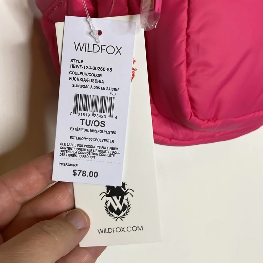 Wildfox Pink Fuchsia Sling Sac Backpack Sporty Casual Design NWT